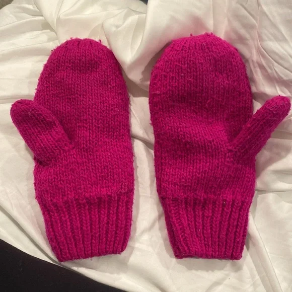 North Face pink wool mittens - Picture 2 of 4